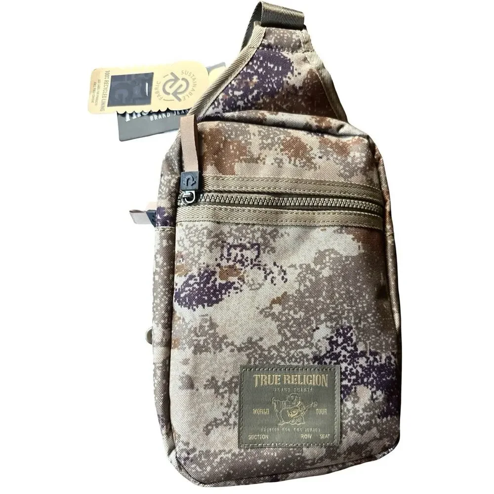 True Religion Camo Crossbody Sling Bag Chest Pack NWT Adjustable Strap‎
